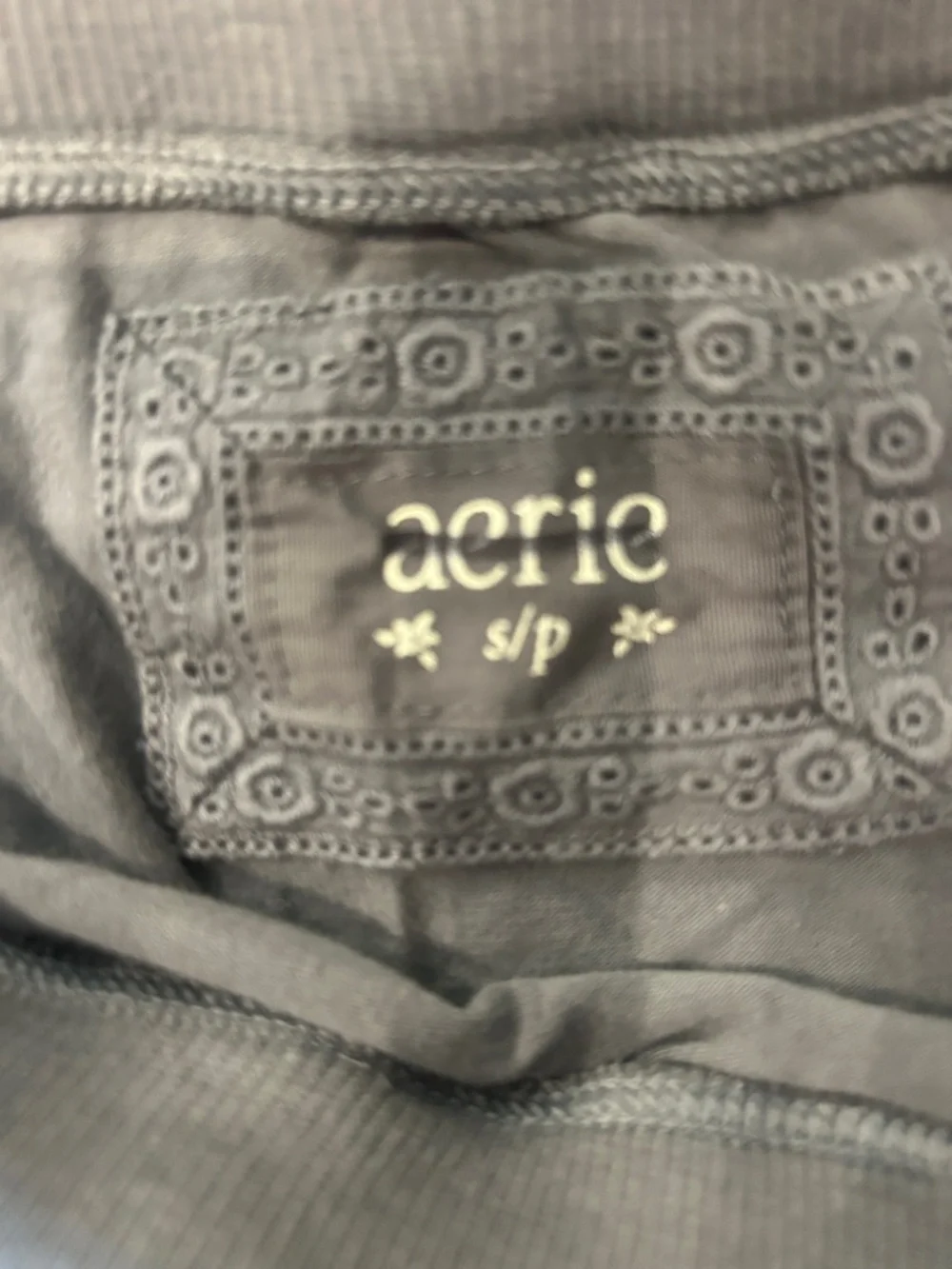 aerie Gray Ruffle Drawstring Mini Skirt-Small - Picture 3 of 7